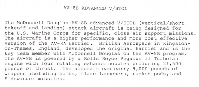 Naam: Foto 296. McDonnell Douglas AV-8B, az.jpeg
Bekeken: 915
Grootte: 74,6 KB