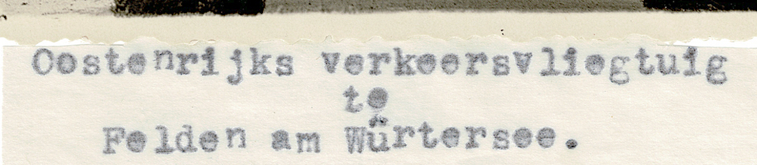 Naam: Foto 6a (uitsnede). Op dun papiertje 'Oostenrijks verkeersvliegtuig te Felden am Wrtersee. De .jpeg
Bekeken: 5235
Grootte: 368,6 KB