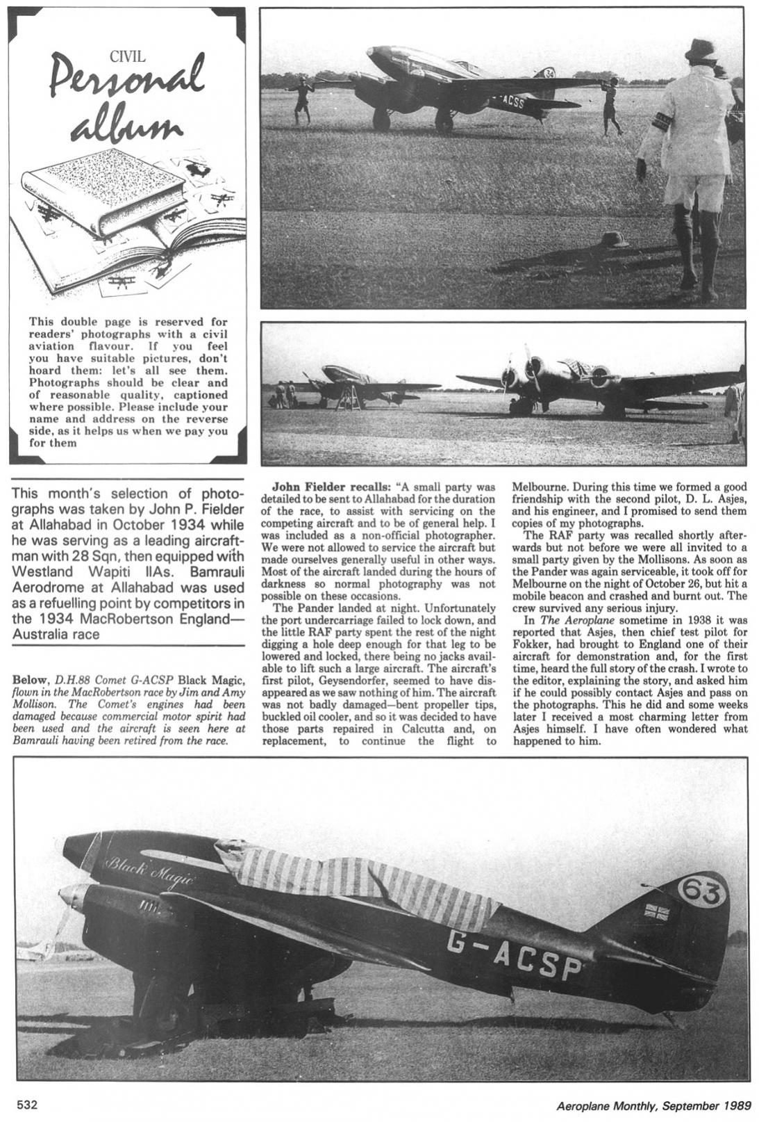 Naam: Pander Postjager & DH.88 Comet at Allahabad Oct1934 (Aeroplane Monthly Sept 1989 p.532).jpg
Bekeken: 374
Grootte: 305,6 KB